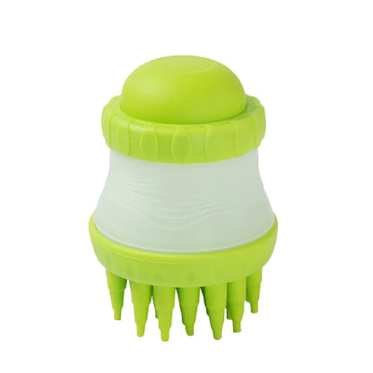 Dog Bath Brush with Massage Comb and Foot Cup